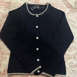 100% Wool and Cashmere navy blue cardigan